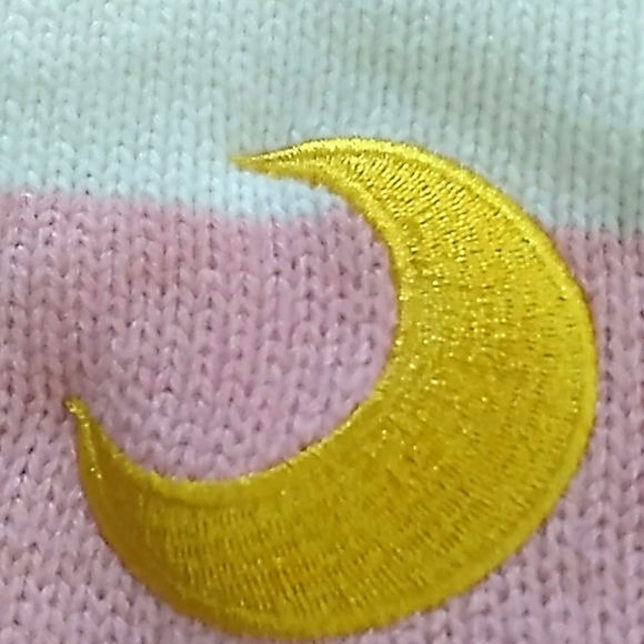 Woman's Kawaii Striped Pullover Sweater. - Picture 2 of 3